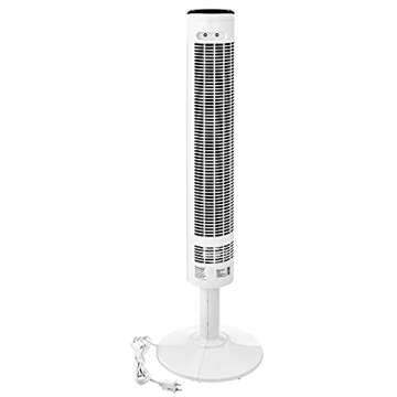 Honeywell HYF023W Comfort Control Tower Fan, Wide Area Cooling, White