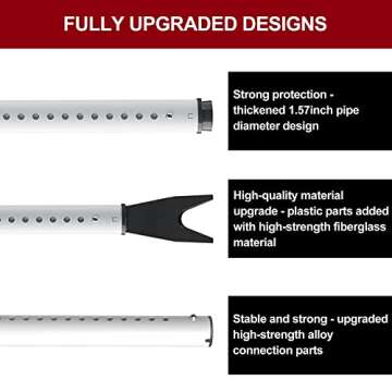 AceMining Upgraded Door Security Bar & Sliding Patio Bar, Heavy Duty Stoppers Adjustable Jammer for Home, Apartment, Travel (1 Pack,White)