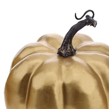 Meiwlong Artificial Fake Foam Gold Pumpkins Decoration Halloween Fall Harvest Farmhouse Table Kitchen Realistic Wedding Thanksgiving Centerpiece