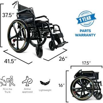 Lightweight Self Propelled Wheelchair - 17.5" Width