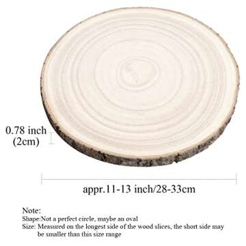 Caydo 3 Pieces 12-13 Inch Large Wood Slices for Wedding Table Centerpiece Decoration, Home Decoration, DIY Projects, Housewarming