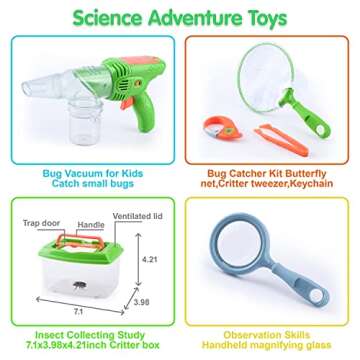 PLAY Bug Catcher Kit,Outdoor Toys for Kids Ages 4-8 8-12,Bug Catcher Vacuum with Critter Habitat Case,Butterfly net,Magnifying Glass,Toddler Outside Toys for 3 4 5 6 7 8+ Year Old Boys Birthday Gift