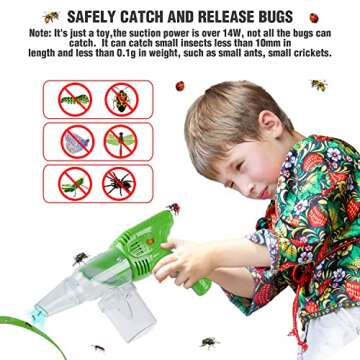 PLAY Bug Catcher Kit,Outdoor Toys for Kids Ages 4-8 8-12,Bug Catcher Vacuum with Critter Habitat Case,Butterfly net,Magnifying Glass,Toddler Outside Toys for 3 4 5 6 7 8+ Year Old Boys Birthday Gift