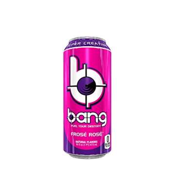 Bang Energy Frosé Rosé, Sugar-Free Energy Drink, 16-Ounce (Pack of 12) (Packaging may vary)