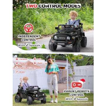 ELEMARA 12V Kids Ride On Car - Bluetooth & Remote