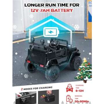 ELEMARA 12V Kids Ride On Car - Bluetooth & Remote