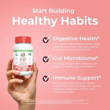 MaryRuth's Multivitamin and Probiotic Gummies (Strawberry) for Kids | Clean Label Project Verified® | Vitamins for Gut Health, Immunity, & Overall Wellness | Vegan, Non-GMO, Gluten Free