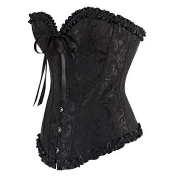 Zhitunemi Black Corset Top For Women Plus Size Corsets Bustier Vampire Costume Womens Corset XS