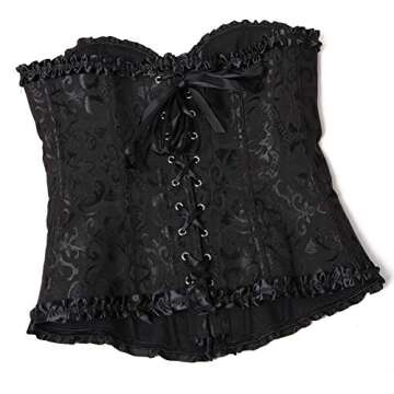 Zhitunemi Black Corset Top For Women Plus Size Corsets Bustier Vampire Costume Womens Corset XS