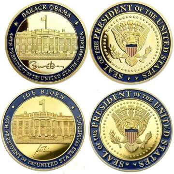 44th & 46th US Presidents Obama & Biden Inauguration Challenge Coin