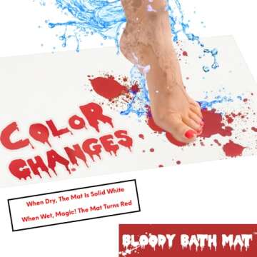 Bloody Bath Mat - Turns Red When Wet - 25"x16"