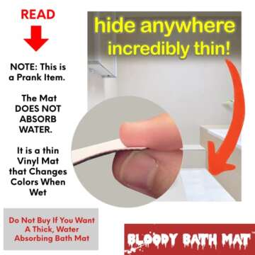 Bloody Bath Mat - Turns Red When Wet - 25"x16"