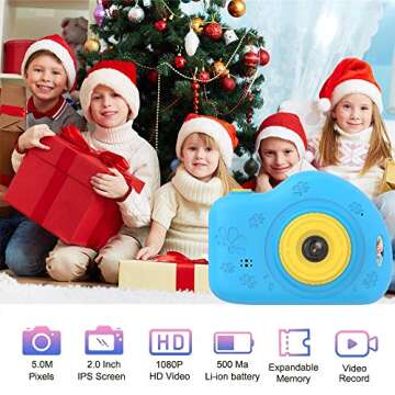 Toys for 4-8 Year Old Boys Kids Camera Gifts for Children Compact Cartoon Camcorder with 1080P and 2.0 Inch IPS Screen for Boy Toys Age 4-8 by huwairen(32GB SD Card Included)