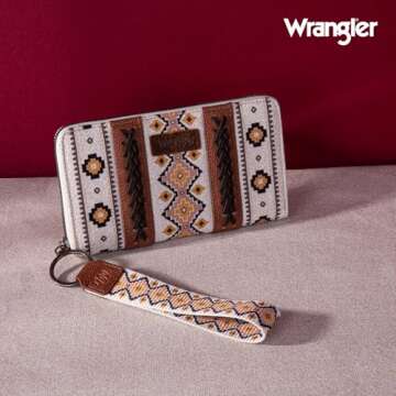 Montana West × Wrangler Wristlet Western Wallet - Boho Aztec Design