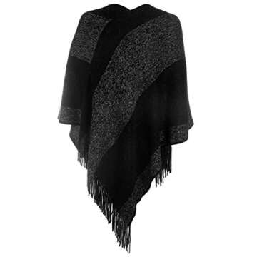 Elegant Knitted Shawl Poncho for Women and Moms