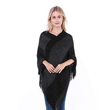 Elegant Knitted Shawl Poncho for Women and Moms