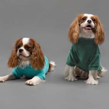 Fitwarm 3 Pack Fleece Dog Sweater, Turtleneck Dog Sweatshirt, Dog Winter Clothes for Small Dogs Boy Girl, Pet Pullover Jumper, Cat Apparel, Dark Green, Teal Green, Olive Green, Medium