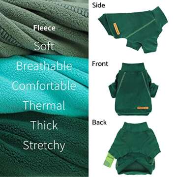 Fitwarm 3 Pack Fleece Dog Sweater, Turtleneck Dog Sweatshirt, Dog Winter Clothes for Small Dogs Boy Girl, Pet Pullover Jumper, Cat Apparel, Dark Green, Teal Green, Olive Green, Medium