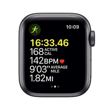 Apple Watch SE (Gen 1) [GPS 40mm] Smart Watch w/Space Grey Aluminium Case with Midnight Sport Band. Fitness & Activity Tracker, Heart Rate Monitor, Retina Display, Water Resistant