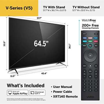 VIZIO 65 Inch 4K Smart TV with Apple AirPlay & Chromecast