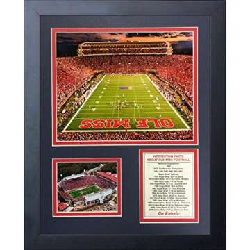 Legends Never Die Ole Miss Vaught-Hemingway Stadium Framed Photo Collage, 11 by 14-Inch