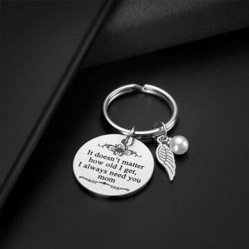 iJuqi Mother's Day Gifts from Daughter Son for Mom Birthday Valentine's Day Christmas Gifts Mom Keychain Mother Keyring