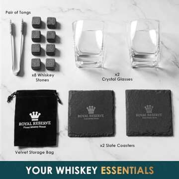 Artisan Whiskey Stones Gift Set for Men - Royal Reserve