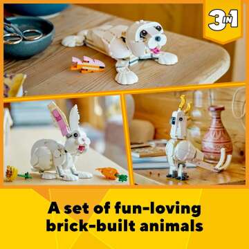 LEGO 3 in 1 White Rabbit Animal Building Set 31133