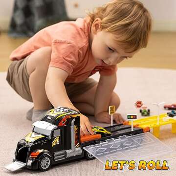 JOYIN Toy Truck & Race Track Set: Perfect Gift for Kids