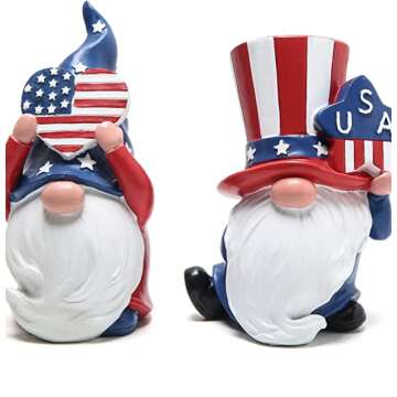 Hodao Patriotic Gnomes Decor