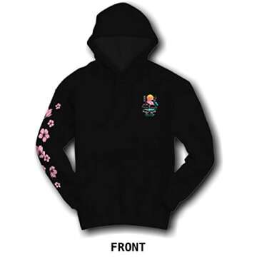 Riot Society Flamingo Blossom Mens Hoodie Hooded Sweatshirt - Black, Large