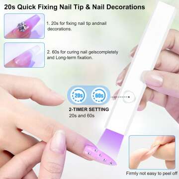 Mini UV LED Nail Lamp for Gel Nails, Handheld UV Light for Nails,USB Nail Dryer for Fast Curing, Portable Gel LED UV Nail Lamp for Nails,for DIY at Home Nail Salon
