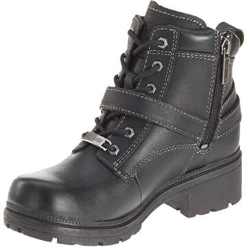 HARLEY-DAVIDSON FOOTWEAR Women's Tegan Ankle Boot ,Black,8.5 M US