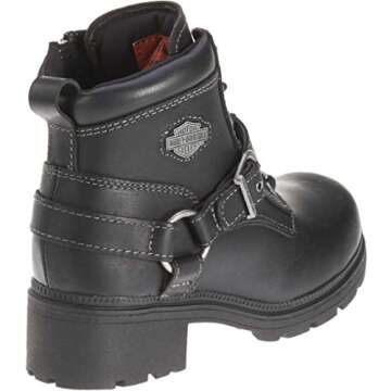 HARLEY-DAVIDSON FOOTWEAR Women's Tegan Ankle Boot ,Black,8.5 M US