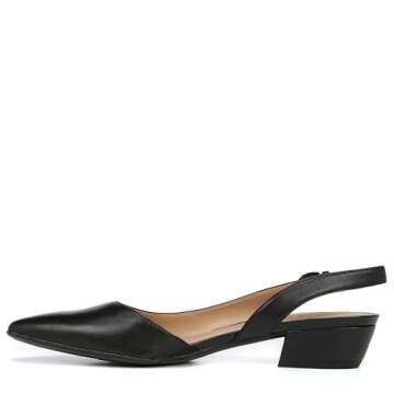 Naturalizer Women's Banks Slingback Pump, Black Leather, 9.5 Wide