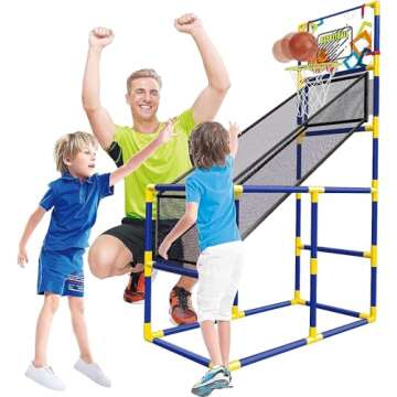 Kids Basketball Hoop Arcade Game, with 4 Balls Air Pump - Indoor Toy Basketball Shooting System - Fun for All Ages - Toys Sports for Boys and Girls