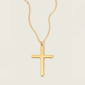 MEVECCO Dainty Gold Cross Necklace for Women,14K Gold Plated Cute Tiny Faith/Crucifix Religious Delicate Minimalist Necklace