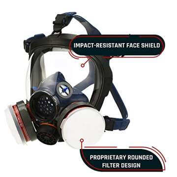 Parcil Distribution Gas Mask Survival Nuclear and Chemical PT-100 Full Face Respirator - Activated Carbon Organic Vapor Particulate Respirator Mask with Filters - CE Tested