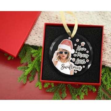 Merry Little Christmas Glass Ornament, Gift for Music Lovers, Giftbox Included