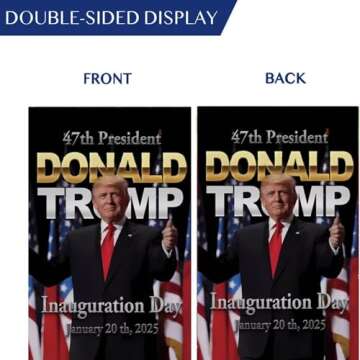 WENWELL Donald Trump 2025 Inauguration Day Garden Flag,47th America President,12 x 18 Inch,Double-Sided Outdoor House Decor