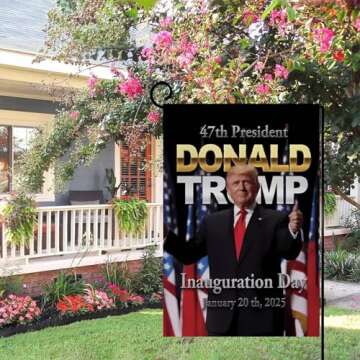 WENWELL Donald Trump 2025 Inauguration Day Garden Flag,47th America President,12 x 18 Inch,Double-Sided Outdoor House Decor