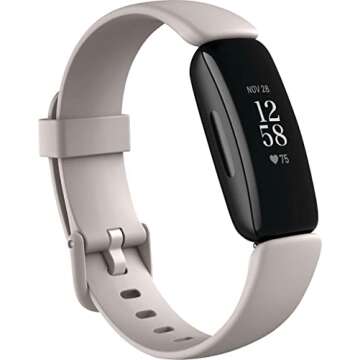 Fitbit Inspire 2 Health & Fitness Tracker with a Free 1-Year Premium Trial, 24/7 Heart Rate, Black/White, One Size (S & L Bands Included) (Renewed)