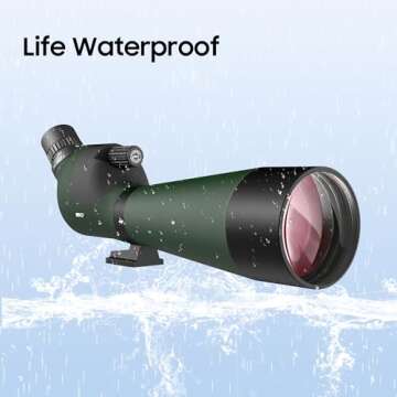 IBQ Spotting Scope, 20-60x85MM Spotting scopes for Target Shooting, Spotting scopes for Hunting, BAK4 High Definition Waterproof Spotter Scopes for Bird Watching,with Tripod