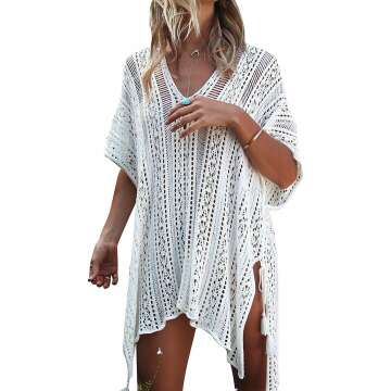 Jeasona Women’s Crochet Bathing Suit Cover Up - Stylish Beach Dress