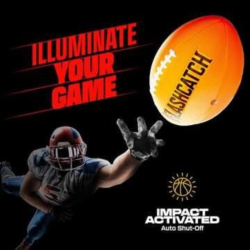 FlashCatch Light Up Youth Football - Glow in The Dark Ball - Outdoor Sports Birthday Gifts for Boys 8-15+ Year Old - Kids Teenage Easter Gift Ideas Activity - Boy Toys Stuff Ages 8 to 15