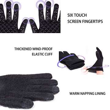 TRENDOUX Winter Touchscreen Driving Gloves - Large