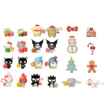 Hello Kitty and Friends Holiday Advent Calendar - 24 Exclusive Items - Seasonal Toys for Kids - Officially Licensed Sanrio Product from Jazwares - Ages 6+