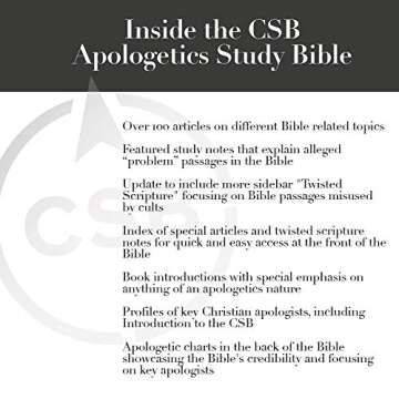 CSB Apologetics Study Bible, Gray Hardcover, Black Letter, Black Letter, Defend Your Faith, Study Notes and Commentary, Articles, Profiles, Full-Color Maps, Easy-to-Read Bible Serif Type