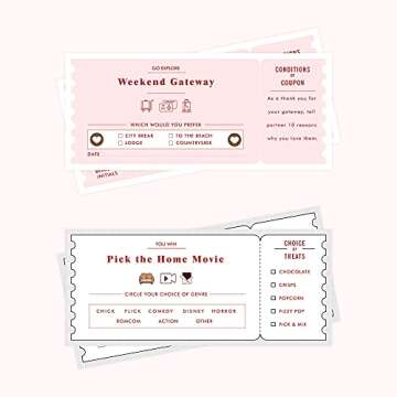 Love Coupons For Him, 20 Vouchers For Lovers, Gifts For Girlfriend Romantic, Love Notes For Her, Love Coupon For Her, Valentine, Couples, Husband, Wife, Boyfriend, Birthday Anniversary Date Idea Cards