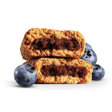 Nature's Bakery Whole Wheat Fig Bars, Blueberry, Real Fruit, Vegan, Non-GMO, Snack bar, Twin packs- 12 count